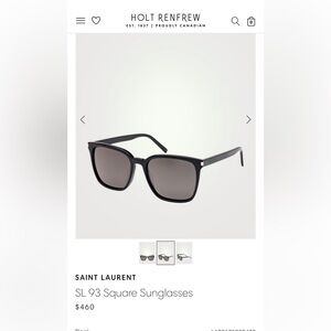 Saint Laurent Black Square Sunglasses authentic